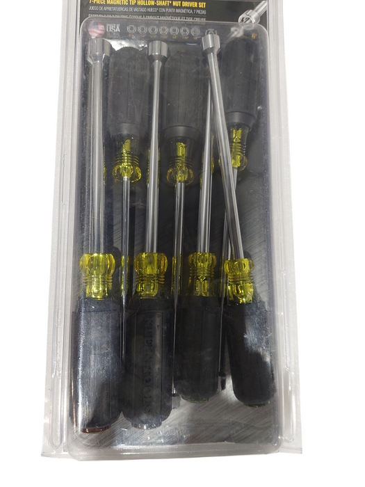 Klein 647M 7-Piece Nut Driver Set, Magnetic Hollow 6-Inch Shafts 3/16 - 1/2 =