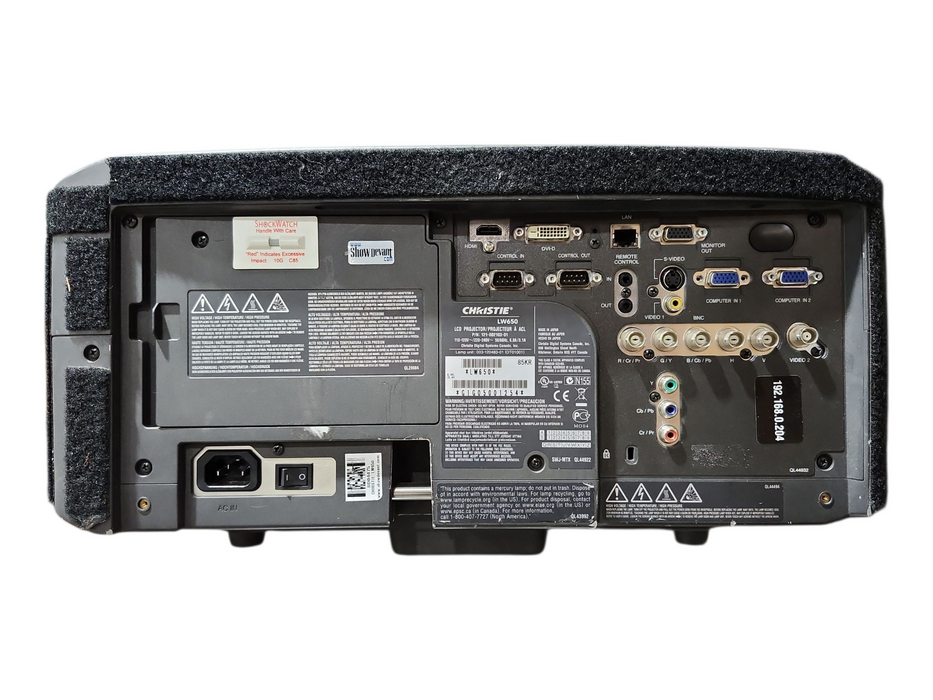 Christie LW650 WXGA Large Venue Projector HDMI 6500 Lumens, 1073Hrs Lamp HR