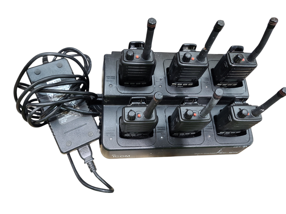 ICOM BC-121N Radio Battery Charger, 6-Unit Multi-Charger w/ Power Supply
