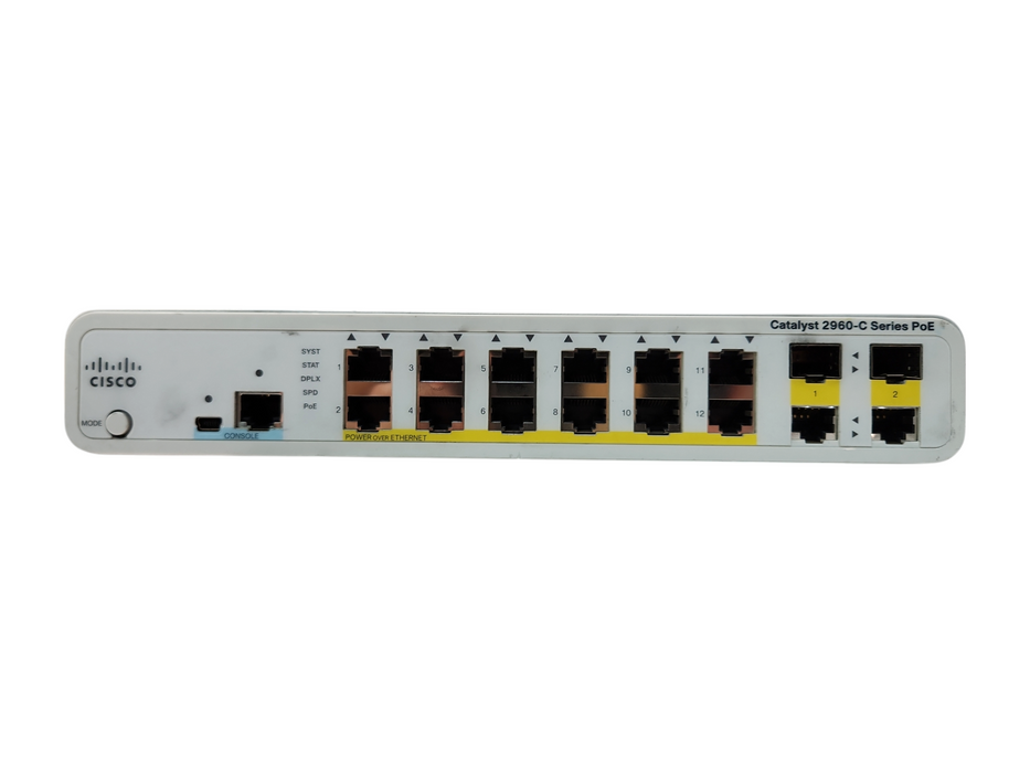 Cisco Catalyst 2960-C WS-C2960C-12PC-L V01 Silent 12 port PoE Switch