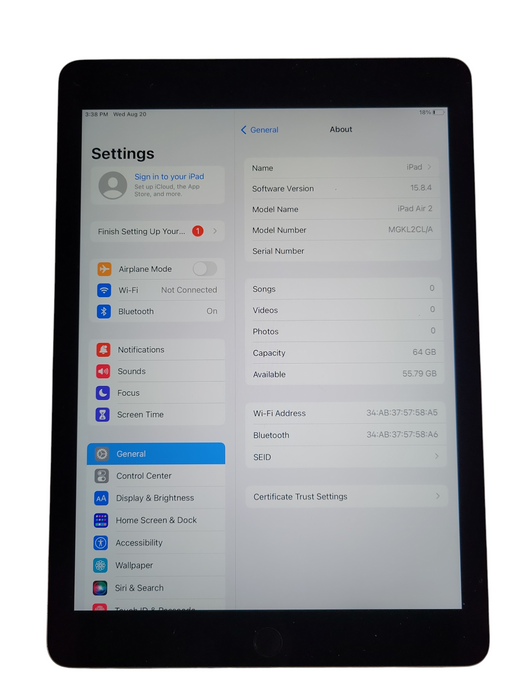 Apple iPad Air 2 64GB Q!