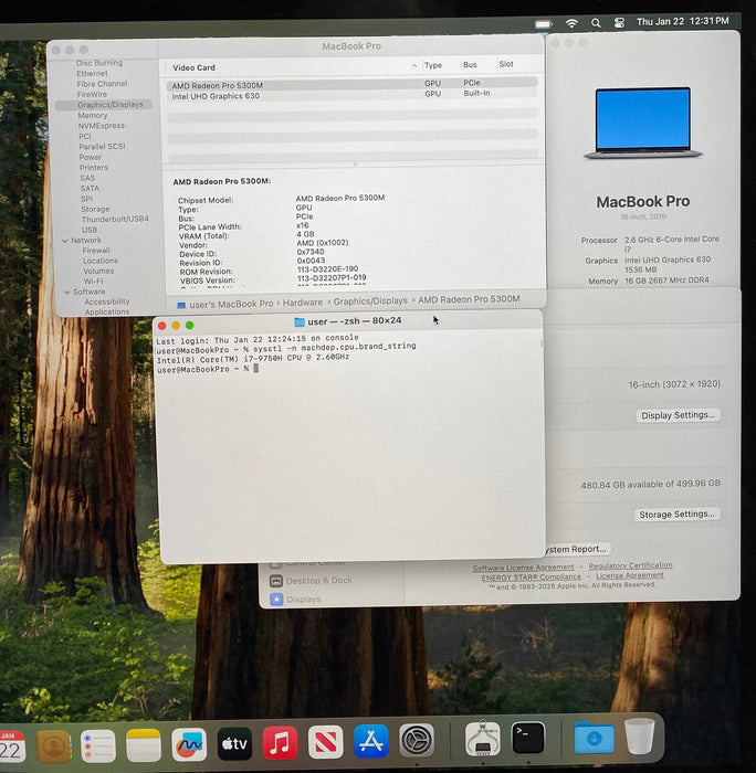 Apple MacBook Pro 16 2019 i7-9750H Radeon Pro 5300M 16GB RAM 512GB SSD READ
