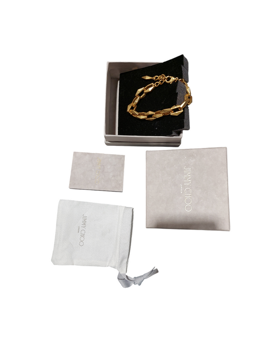 Jimmy Choo London Gold Finish Diamond ChainBracelet =