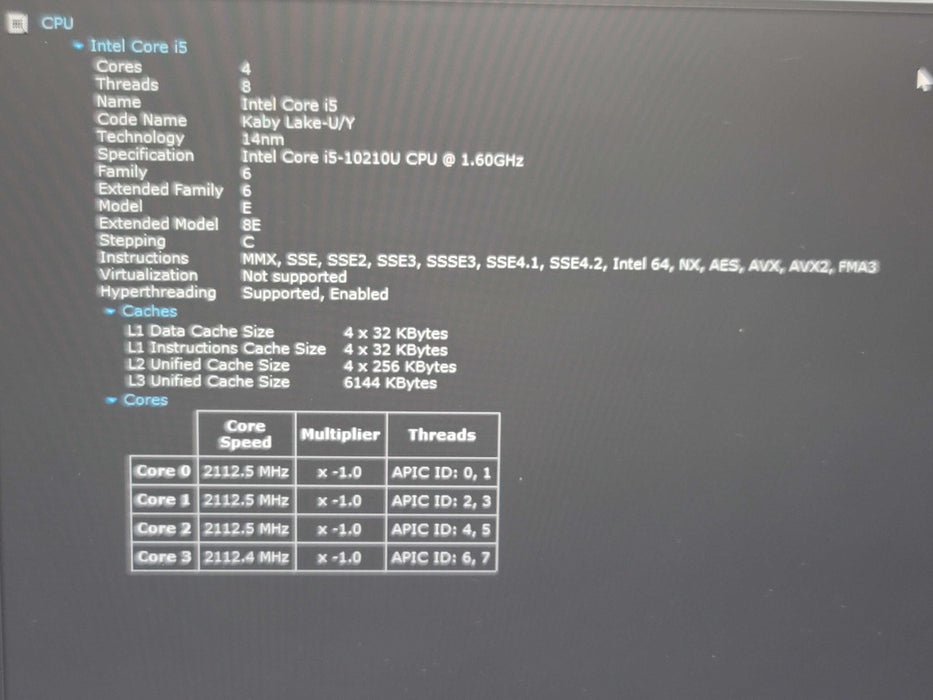 Dell XPS 13 7390 i5-10210U 8GB RAM 512GB SSD READ β