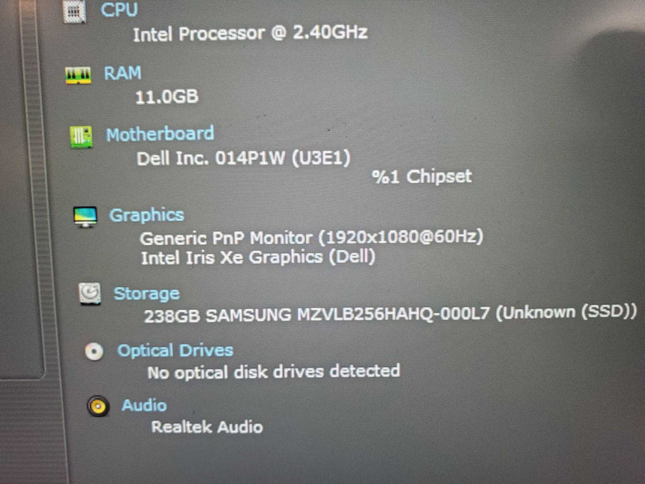 Dell Latitude 5420 Core i5-1135G7@2.40GHz 12GB RAM 256GB READ  Lap200