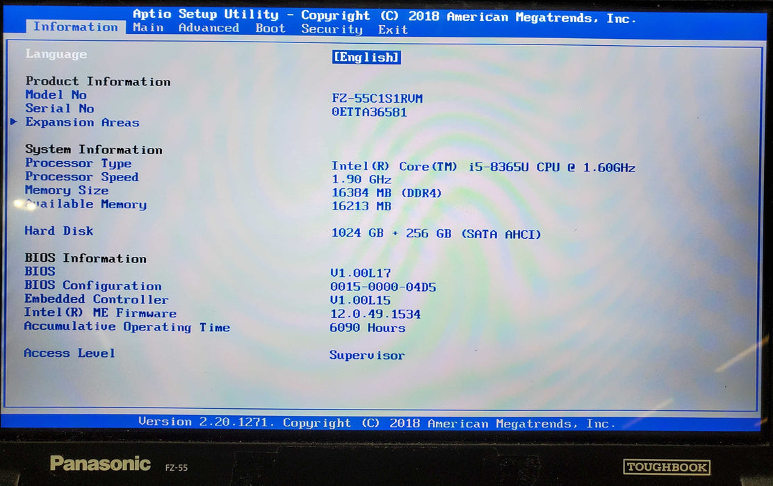 Panasonic Toughbook FZ- 55 - i5-8365U 16GB Ram 1TB+256GB *READ*  Lap200