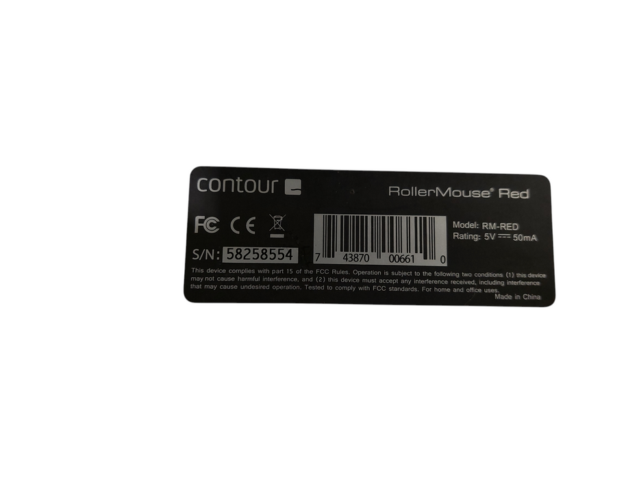 Contour Roller Mouse Red Model: RM-RED  =
