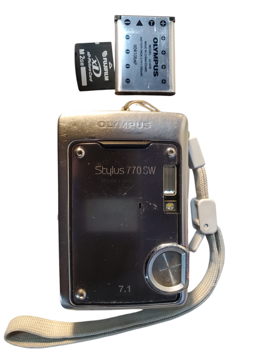 Olympus Stylus u770SW 7.1MP Camera with Battery and 2gb XD no Charger