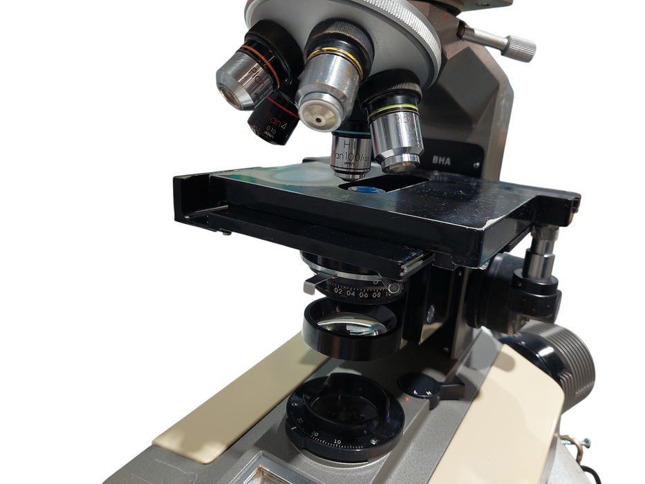 Olympus BH Microscope with 5 Objective Lens  =