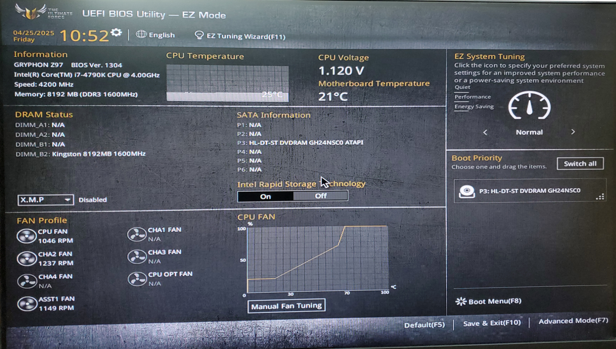 Custom PC GRYPHON Z97- intel i7- 4790K@4.0GHz 8GB RAM NO-HDD/SSD