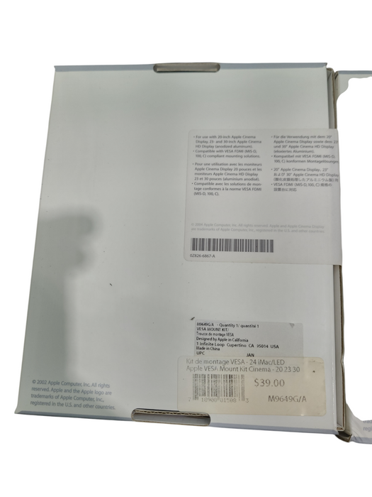 Lot 2x Apple Cinema Display VESA Mount Adapter Bracket M9649G/A