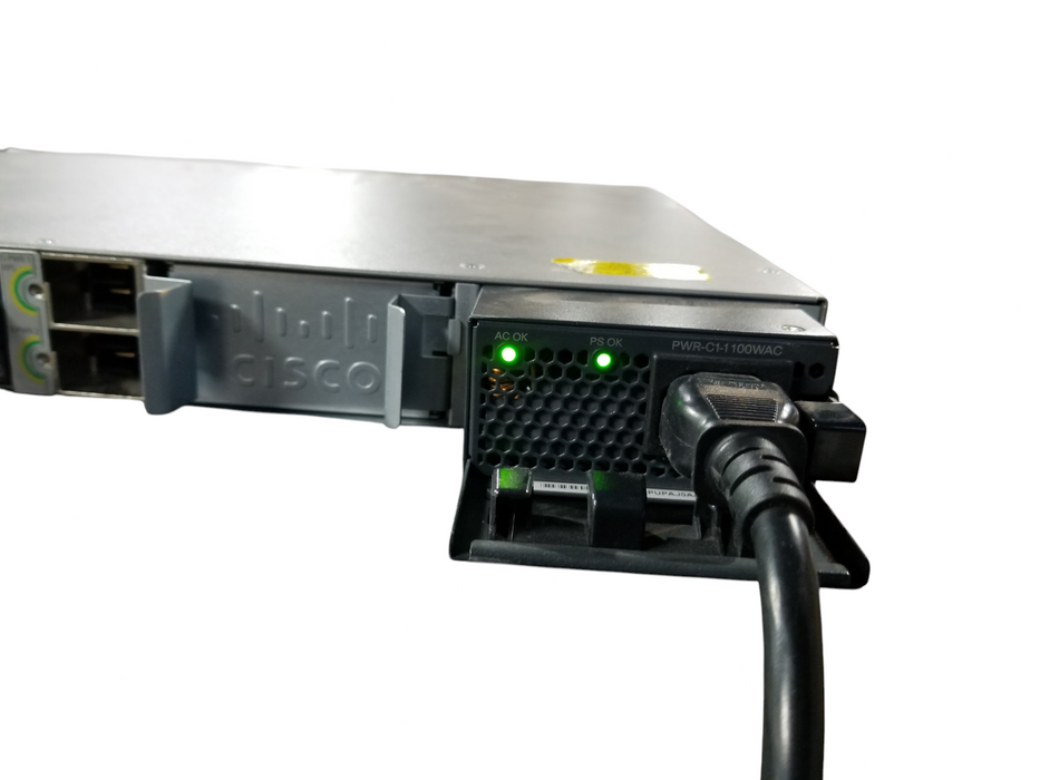 Cisco WS-C3850-48P 48 Port Gigabit PoE+ Network Switch w/ 1x1100W PSU Q