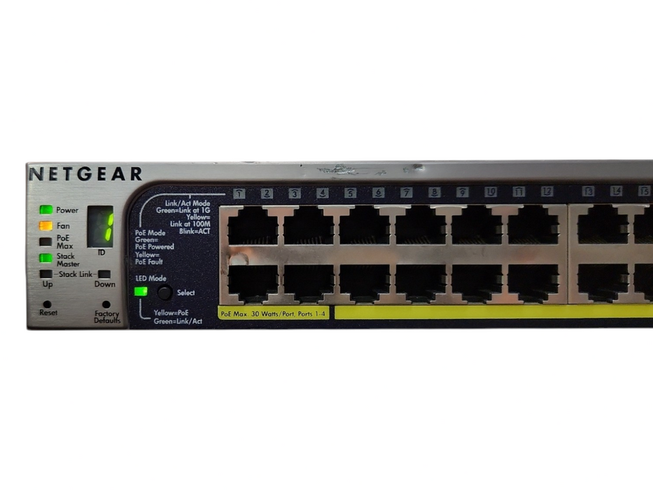 Netgear GS748TPS 48-port PoE Gigabit Switch w/ 4x SFP 2x HDMI Stacking VLAN