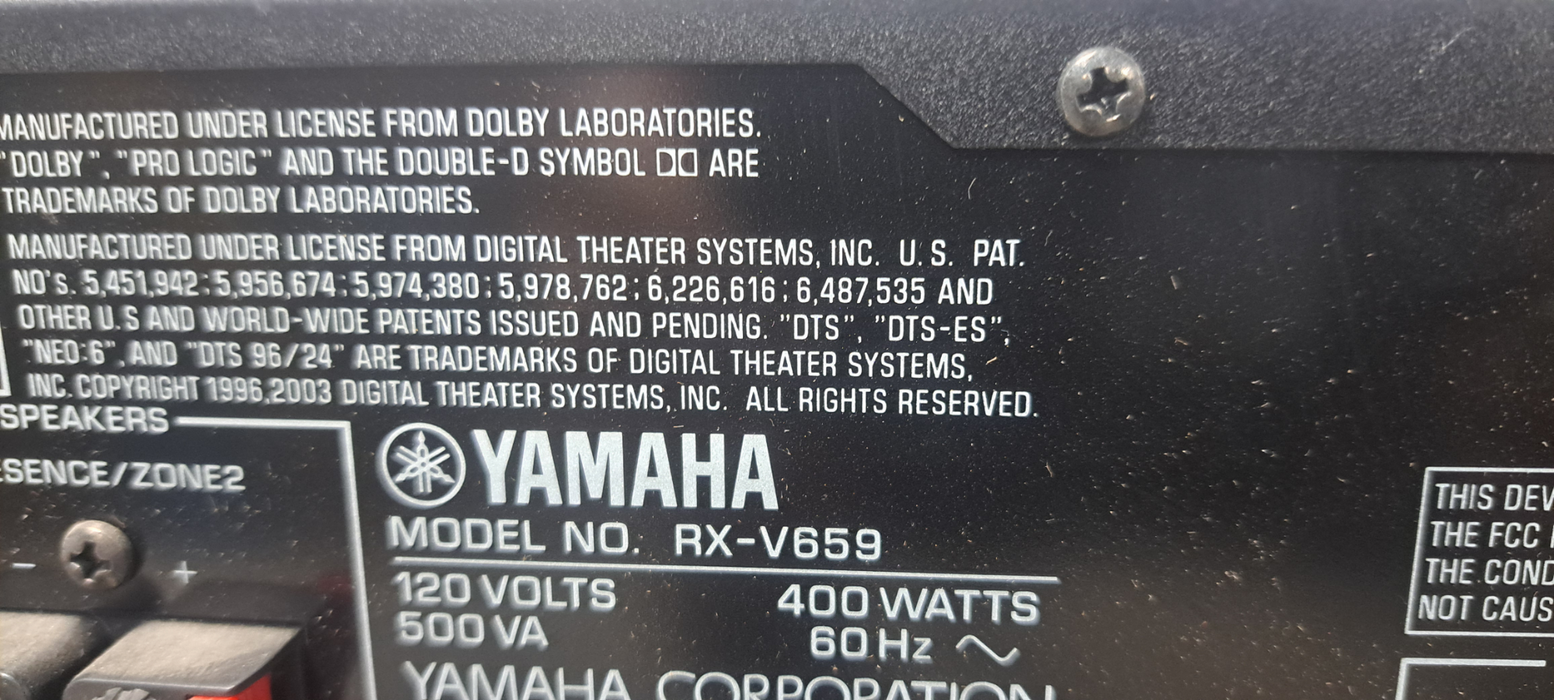 Yamaha RX V659 7.1 Channel 700 Watts