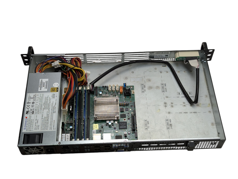 Supermicro CSE-504 Low Power FanLess 1U A2SDi-44C-HLN4F 4 Core C3558 32GB RAM Q-