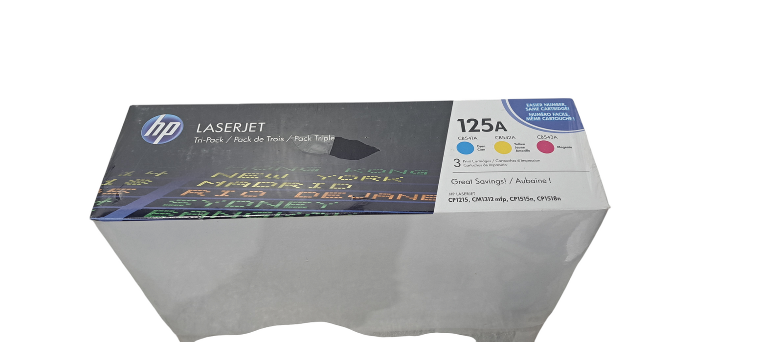 Set of 3 Genuine HP LaserJet 125A Cyan Yellow Magenta Print Cartridges