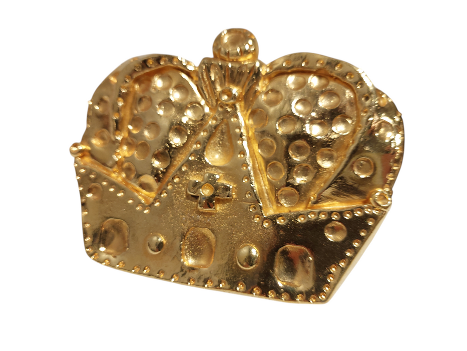 Vintage Rare Todd Oldham Unjeweled Crown Gold Belt Buckle  =