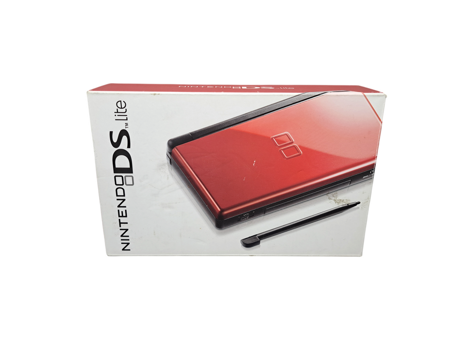 Nintendo DS Lite Handheld Console USG-001 Crimson Red w/ Box | No Adapter )