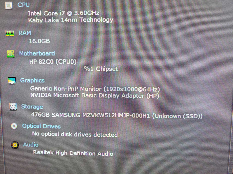 HP Z2 Mini G3 Workstation Intel i7 7700 3.60GHz 16GB RAM 512GB SSD