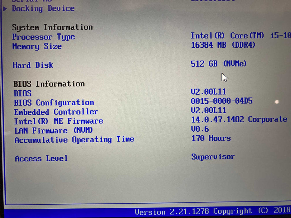 Panasonic ToughBook CF-33 TOUCH i5-10310U@1.7GHz 16GB RAM 512GB SSD 170Hrs.