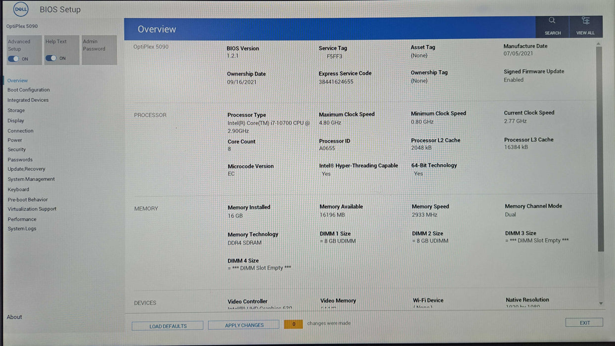 Dell OptiPlex 5090 SFF | Intel Core i7-10700 @2.90GHz, 16GB DDR4, 256GB NVMe )