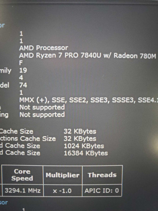 Lenovo ThinkPad T14s Gen4 AMD Ryzen 7 PRO 7840U 32GB RAM 256GB NVME  Lap200