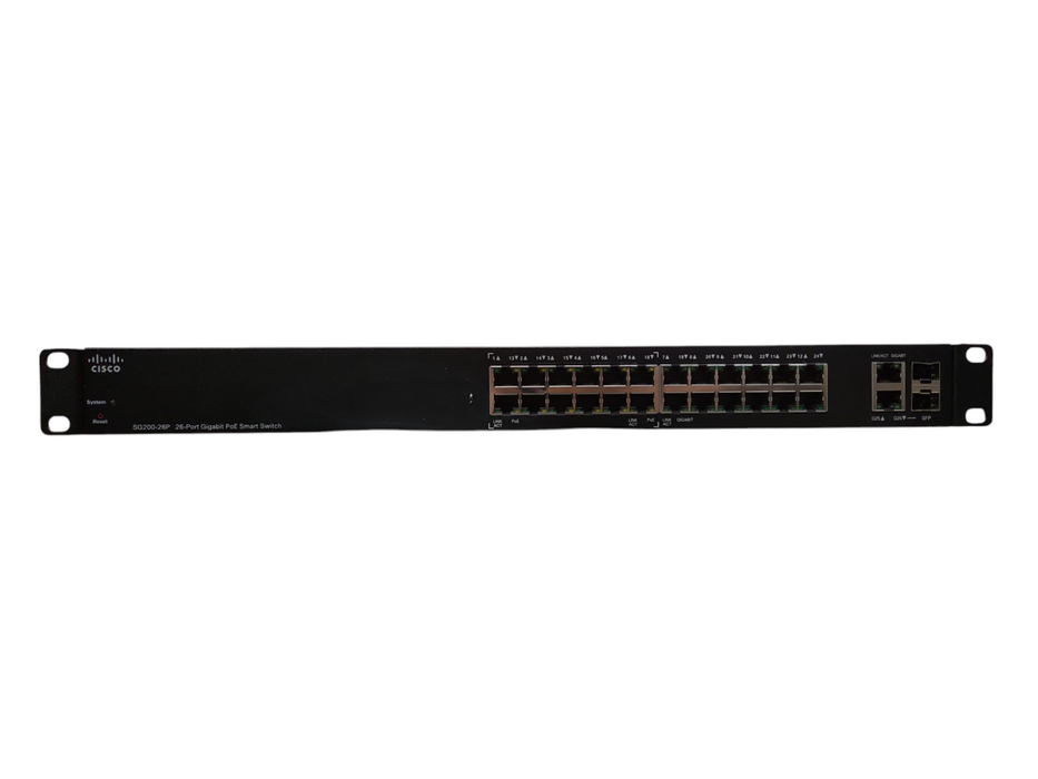 Cisco SG200-26P 26-Port Gigabit PoE Smart Network Switch w/ Rack Ears