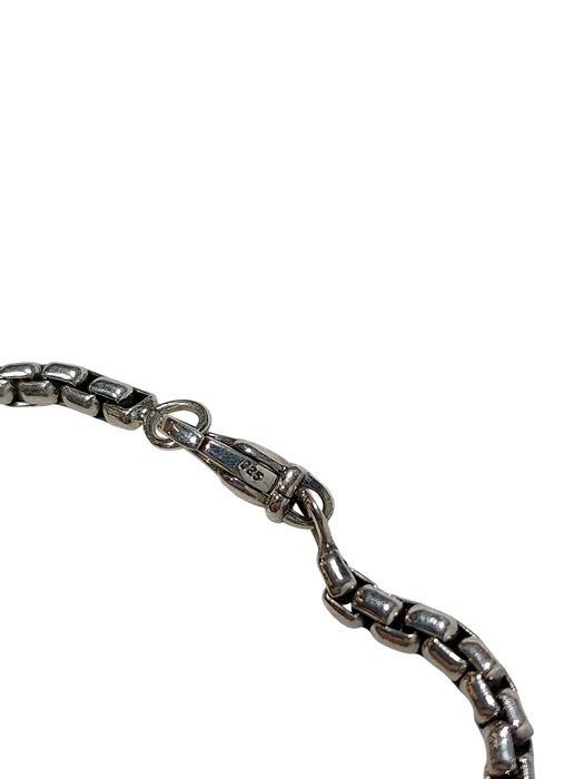 John Hardy Jewelry Necklaces Black Woven Leather .925 Silver 32 Gram Chain  =