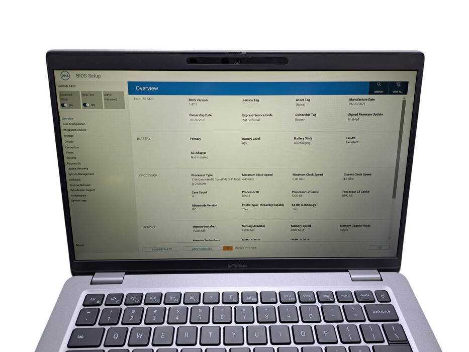 Dell Latitude 5420 Core i5-1145G7@2.6GHz vPRO 16GB RAM 512GB SSD ) Lap200
