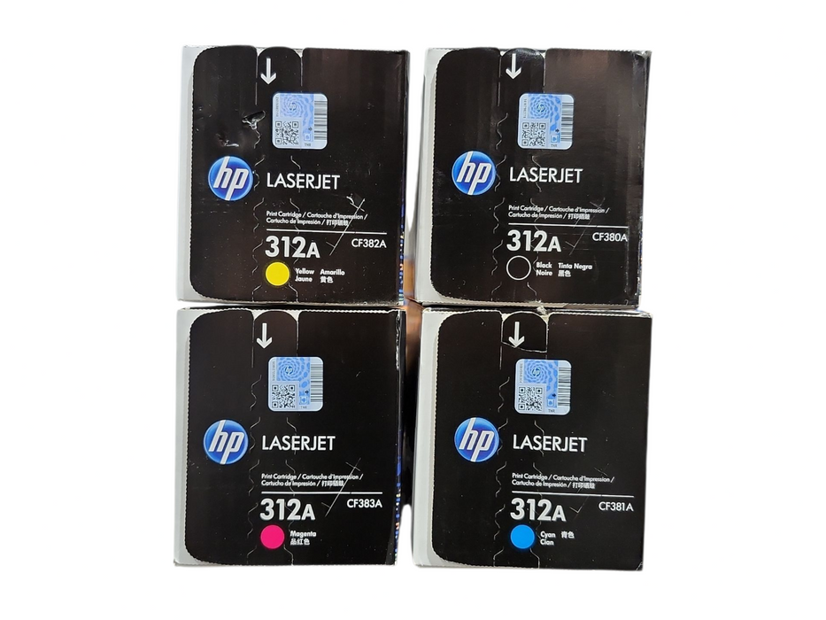 NEW HP 312A Standard Toner Cartridge 4-Pack (CF380A,CF381A, CF382A,CF383A)