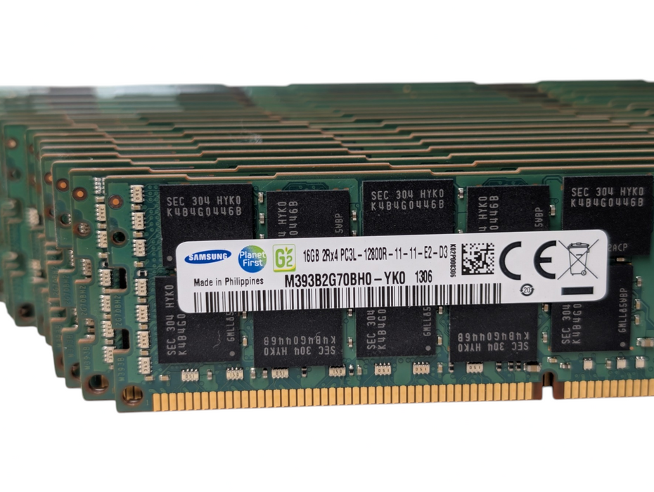 256GB DDR3 Server Memory RAM 16x16GB Samsung 2Rx4 PC3L-12800R-11-11-E2-D3 -