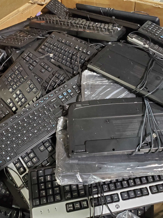 Bin of (680 lbs appr) Assorted Wired Keyboard and Mice, Mixed Brands, As is