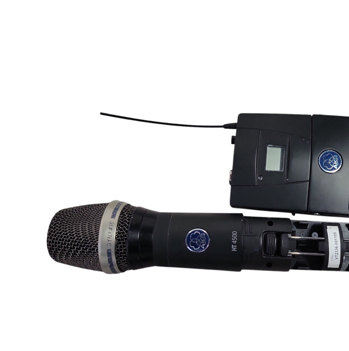 AKG Handheld HT4500 Microphone Head W/ AKG PT4500 Bodypack Transmitter  Q_