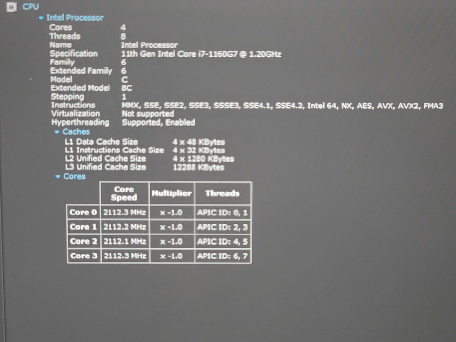 Lenovo ThinkPad X1 Nano Gen 1 i7- 1160G7 16GB RAM 512GB NVMe  Qβ Lap200