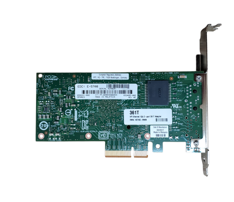 HP Ethernet 1GB 2-Port 361t Adapter 656241-002 Q