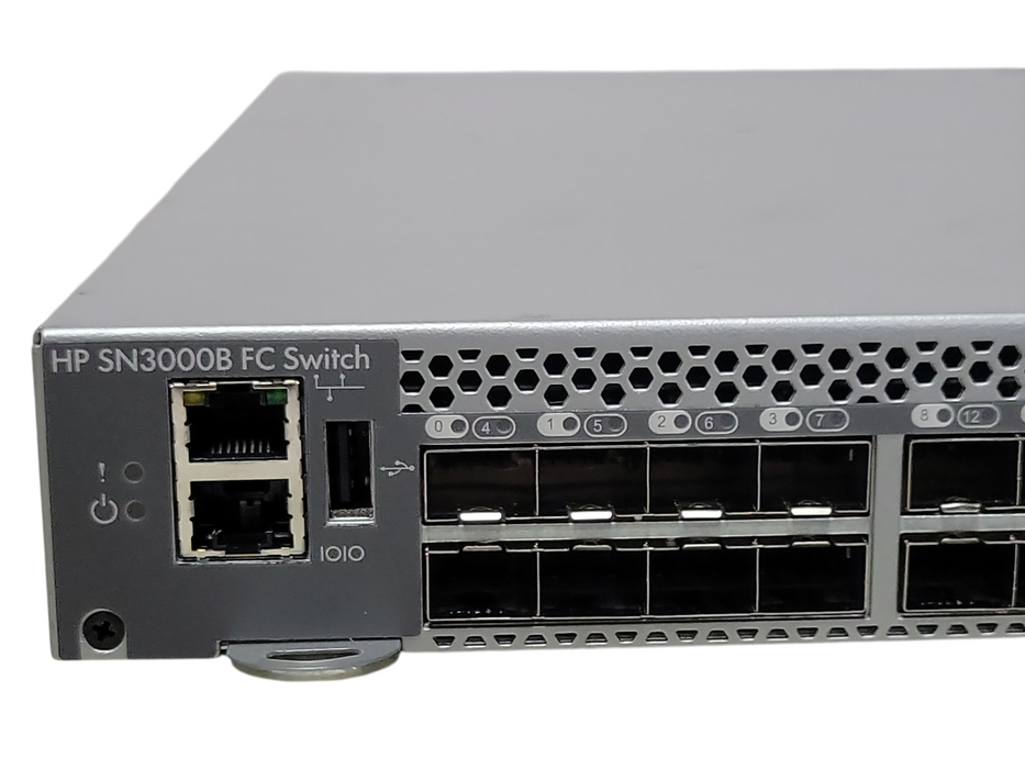 HP SN3000B 16GB FC Switch 24/12 FC QW937A 12-Port Active, 1x PSU _