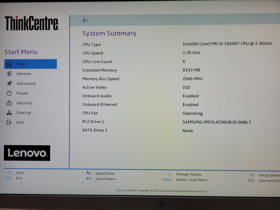 Lenovo ThinkCentre M80q, Core i5-10500T 2.30GHz, 8GB DDR4, 256GB NVMe _