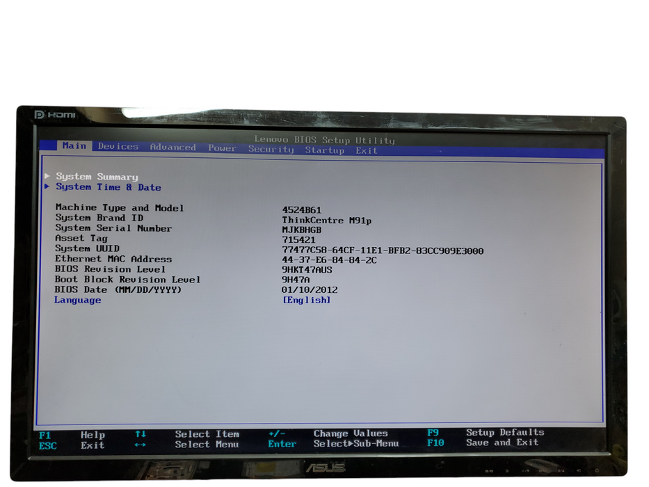 Lenovo ThinkCentre M91p Tower, i5-2400, 4GB RAM, No HDD, No OS