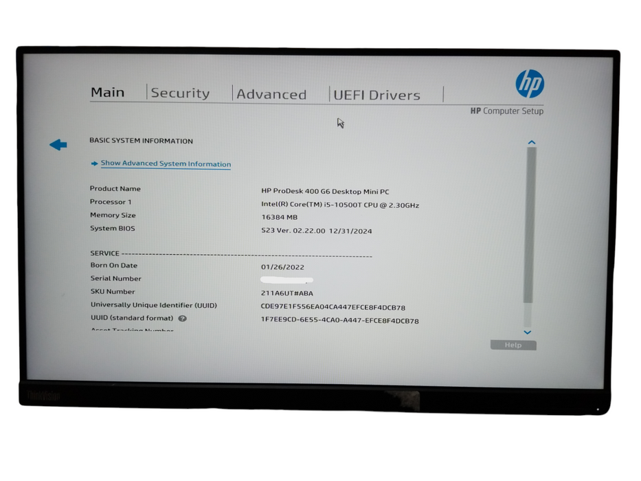 HP ProDesk 400 G6 Mini Pc Intel i5-10500T CPU 2.30GHz 16GB RAM - No HDD Q