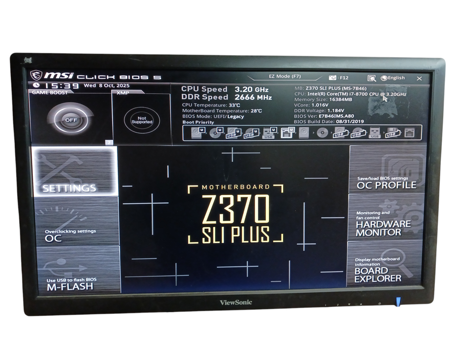 MSI Z370 SLI PLUS Motherboard & Intel i7-8700 @3.20Ghz 16GB DDR4 READ