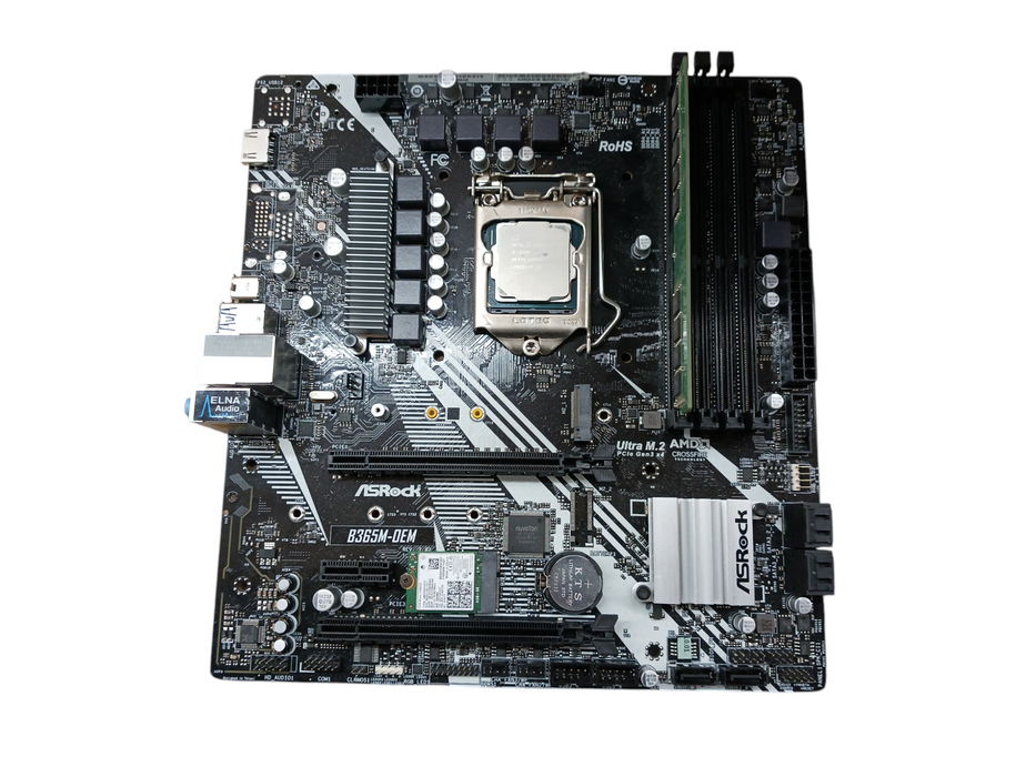 ASrock B365M-DEM Micro ATX Motherboard & Intel i5-8500 @3.0Ghz CPU READ