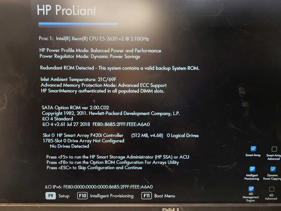 HP ProLiant DL380p Gen8 2U Xeon E5-2620 v2 32GB DDR3 P420i 2x460W PSU  $