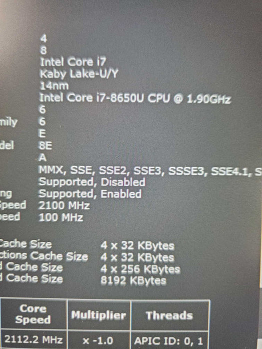 Dell Latitude 7490 14'' i7-8650U 16GB Ram 256GB NVME  Lap200