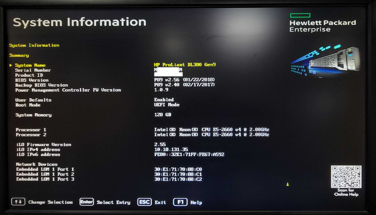 HP DL380 Gen9 2U 8x 2.5" 2x Xeon E5-2660v4 2.0GHz, 128GB DDR4, P440ar, 2x PSU _