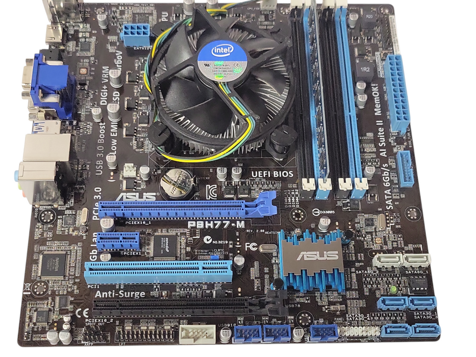 ASUS P8H77-M LGA1155 Motherboard w/ Core i3-3225, 4GB RAM,  I/O Shield  _