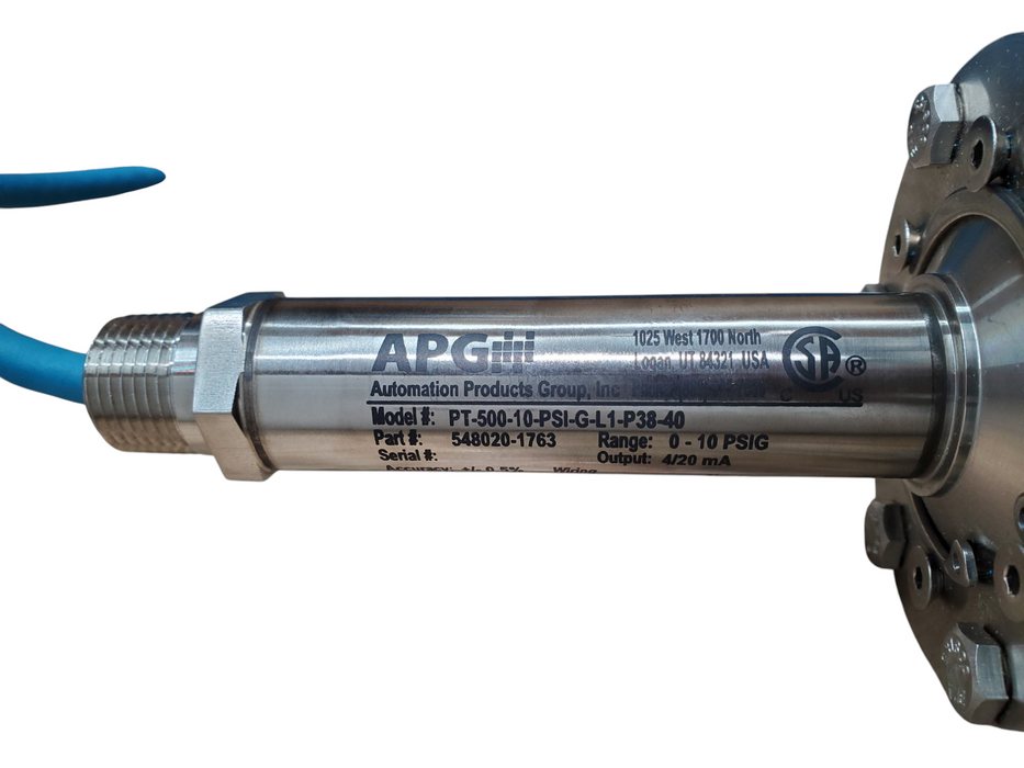 APG PT-500-10-PSI-G-L1-P38-40 Submersible Pressure Transmitter *READ*