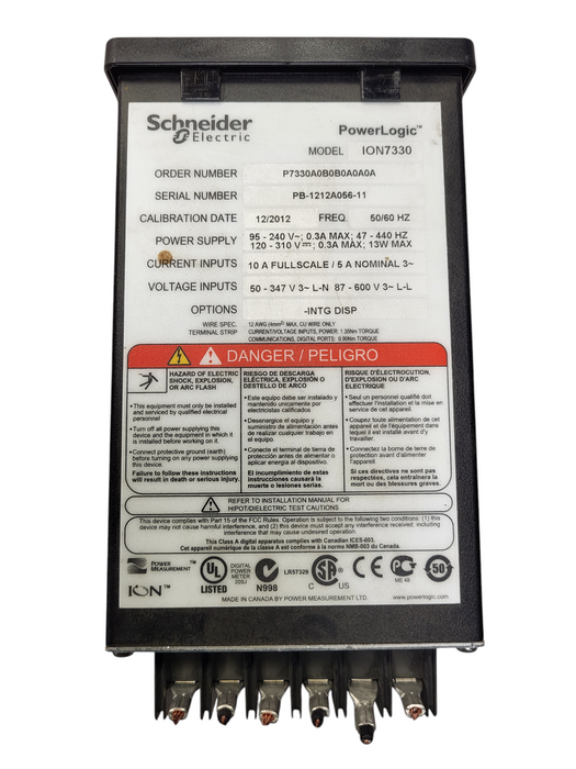 Schneider PowerLogic Energy Meter ION7330  $