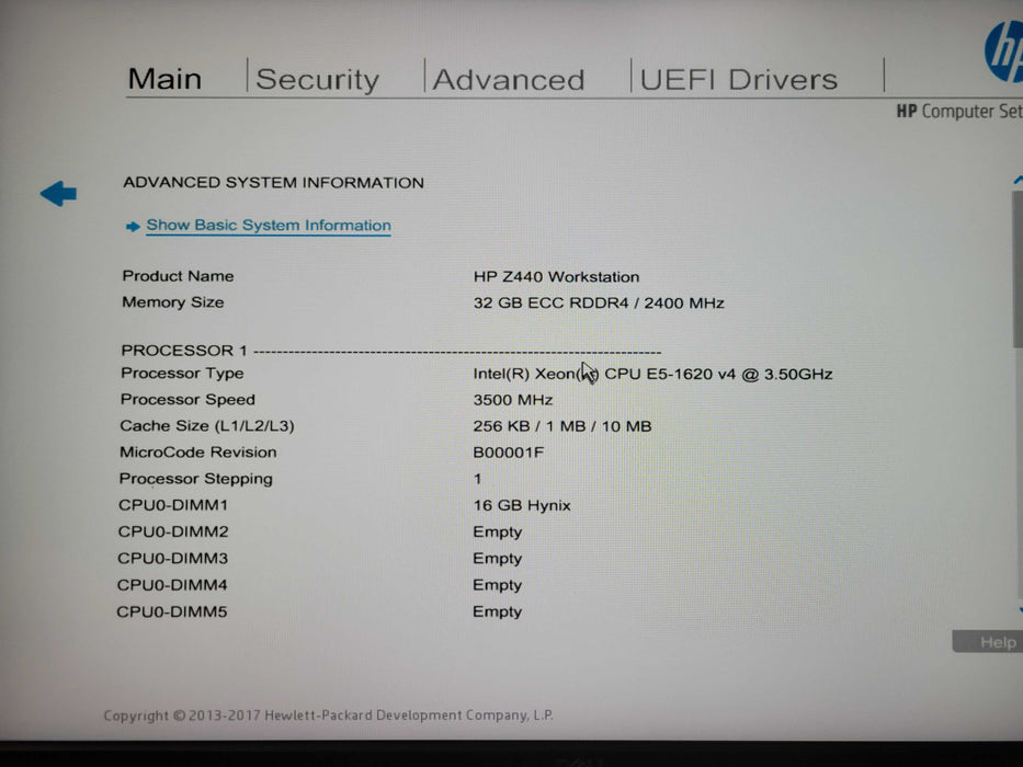 HP Z440 WS Xeon E5-1620v4 3.50GHz, 16GB DDR4, 2TB HDD, Quadro M2000, 700W _