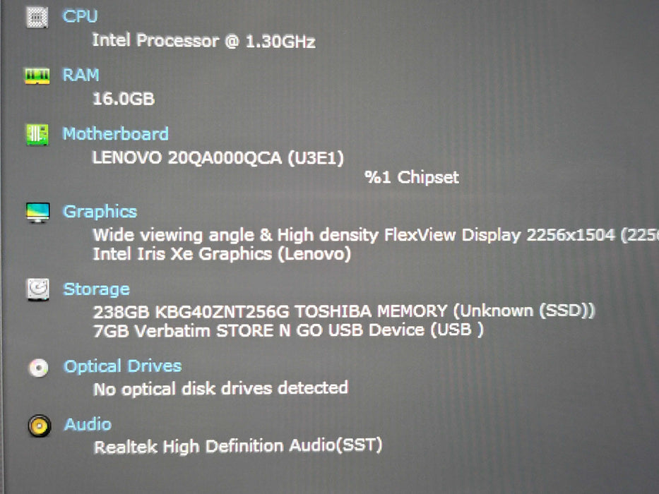 Lenovo ThinkPad X1 Titanium Gen i7-1180G7 16GB RAM 256GB NVMe β Lap200