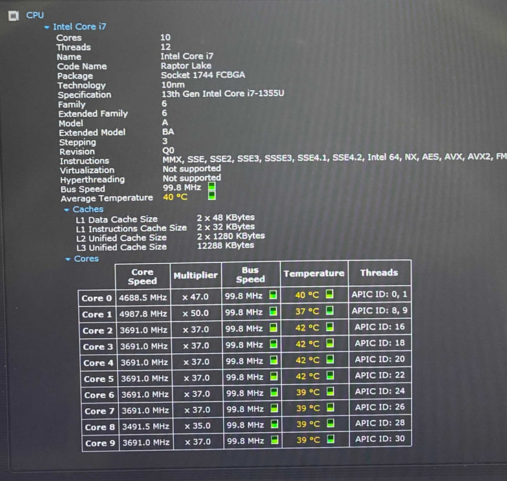 Lenovo ThinkPad T14s Gen 4 TOUCH Core i7-1255U@1.70GHz 16GB RAM  512GB SSD  Lap200